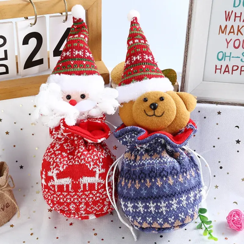 Christmas Decorations Christmas Gift Bag Christmas Candy Bag Santa Claus Snowman Christmas Fruit Bag Cristmas Cookies Pack Bag