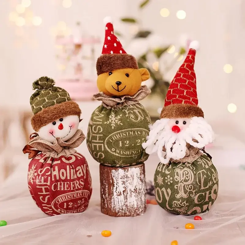 Christmas Decorations Christmas Gift Bag Christmas Candy Bag Santa Claus Snowman Christmas Fruit Bag Cristmas Cookies Pack Bag