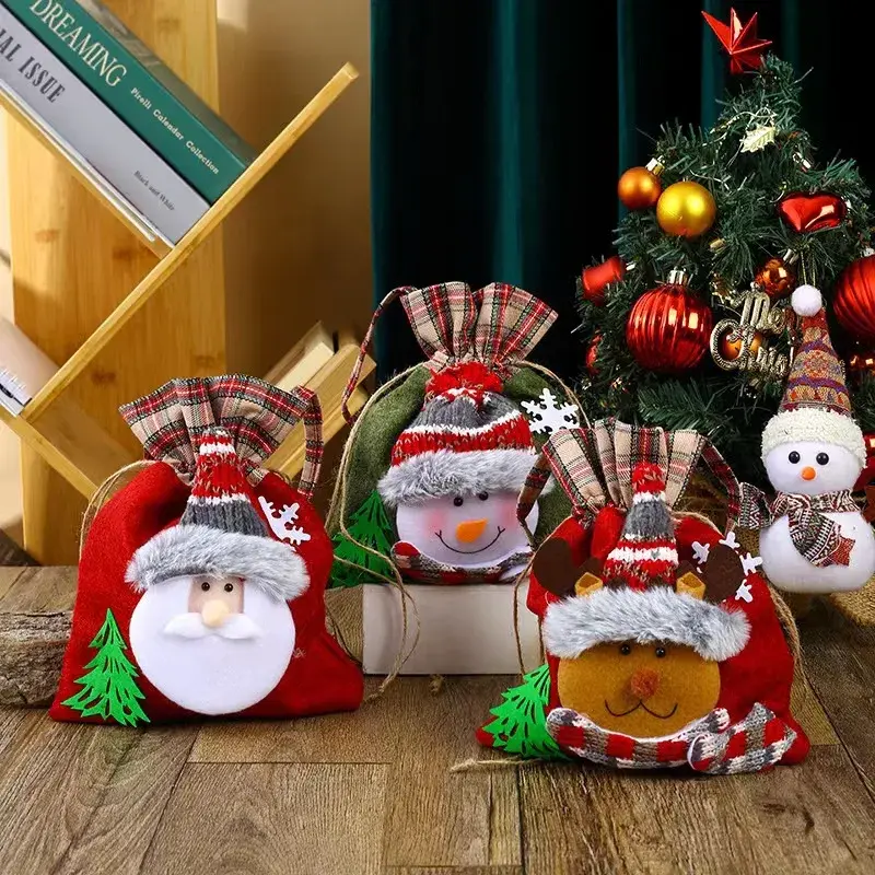 Christmas Decorations Christmas Gift Bag Christmas Candy Bag Santa Claus Snowman Christmas Fruit Bag Cristmas Cookies Pack Bag