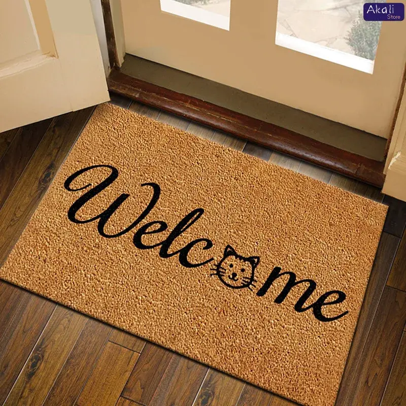 Welcome Doormat Non Slip Entry Rug for Front Door Garden Kitchen Bedroom Decor Carpet Outdoor and Indoor Uses Home Décor