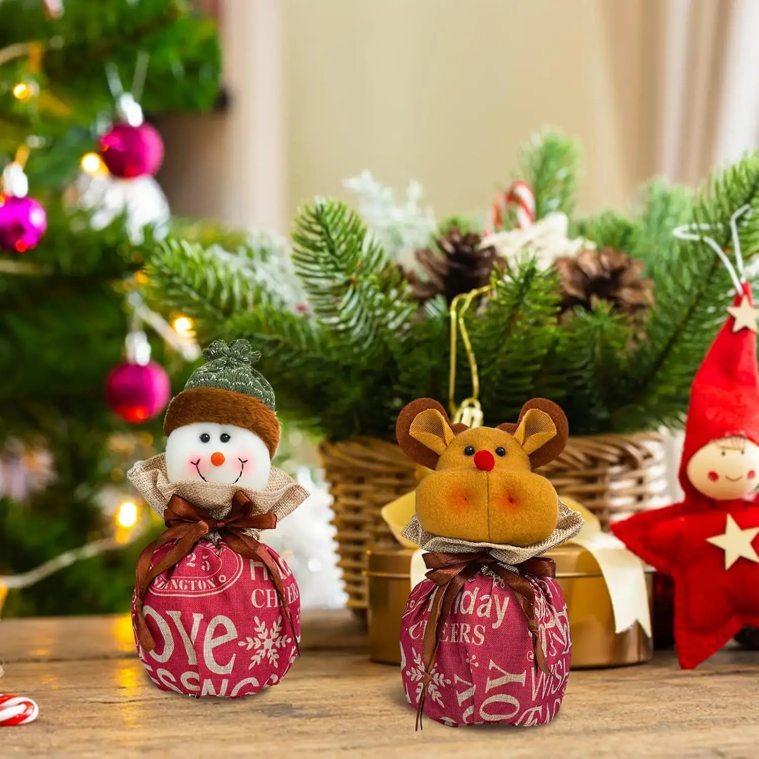 Christmas Decorations Christmas Gift Bag Christmas Candy Bag Santa Claus Snowman Christmas Fruit Bag Cristmas Cookies Pack Bag