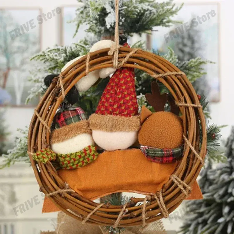Christmas Ornaments Gift Santa Claus Snowman Tree Toy Doll Hang Decorations Wreath Ornaments Home Party Hanging Decorations