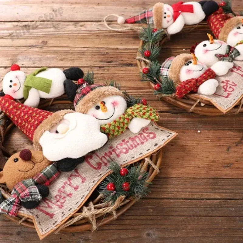 Christmas Ornaments Gift Santa Claus Snowman Tree Toy Doll Hang Decorations Wreath Ornaments Home Party Hanging Decorations
