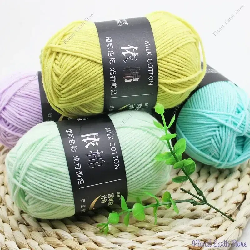 40-50g/Set 4ply Milk Cotton Knitting Yarn Needlework Dyed Lanas for Crochet Craft Sweater Hat Dolls DIY Crochet Knitted Yarn