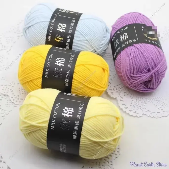 40-50g/Set 4ply Milk Cotton Knitting Yarn Needlework Dyed Lanas for Crochet Craft Sweater Hat Dolls DIY Crochet Knitted Yarn