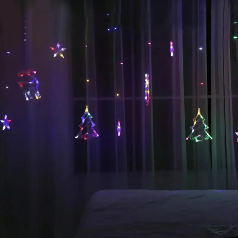 Christmas Fairy Lights String Light Home Decoration String Garland Curtain Lights Hanging Wedding Home Christmas Tree Decoration
