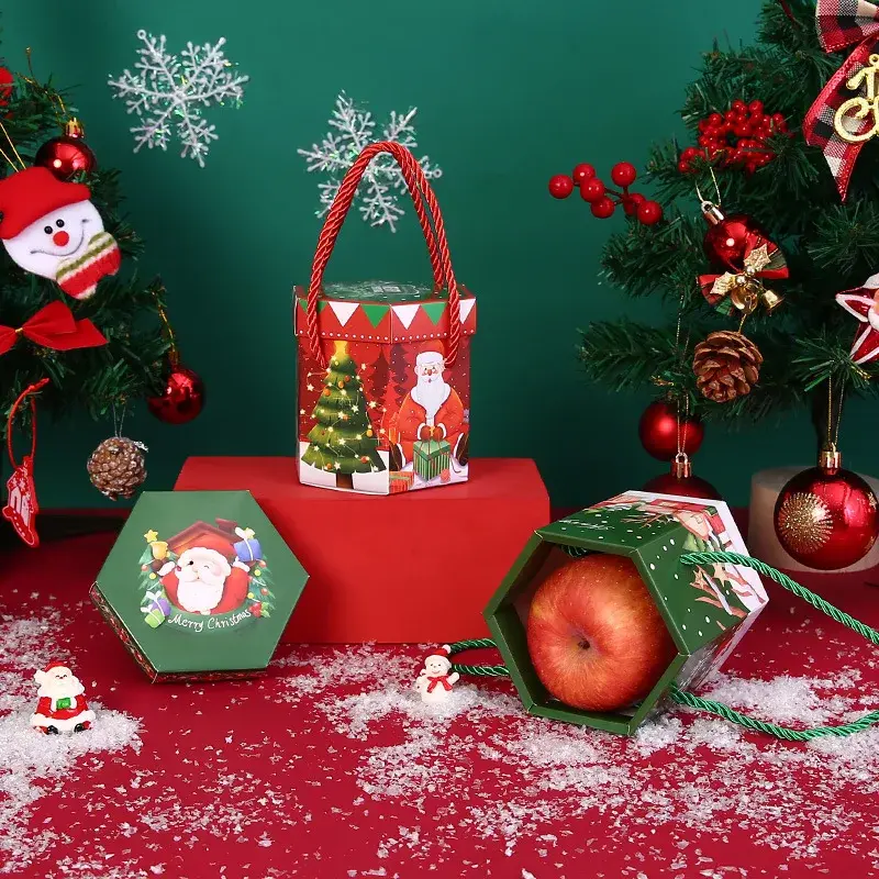 Christmas Candy Box Gift Boxes Merry Christmas Decorations 2025 Xmas New Year Party Gift Packaging Bags Kids Favors Gift Bags