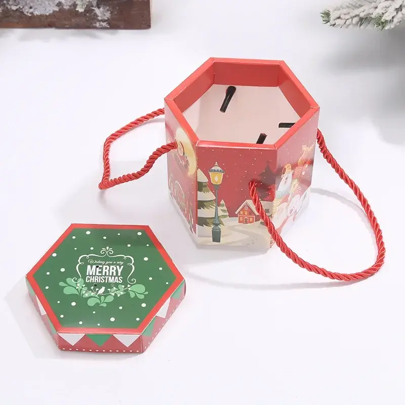 Christmas Candy Box Gift Boxes Merry Christmas Decorations 2025 Xmas New Year Party Gift Packaging Bags Kids Favors Gift Bags