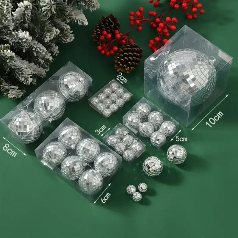 Silver Birthday Disco Party Ball Foil Set Happy Birthday Party Decoration Decorative for Party Reflective Mirror Ball Christmas