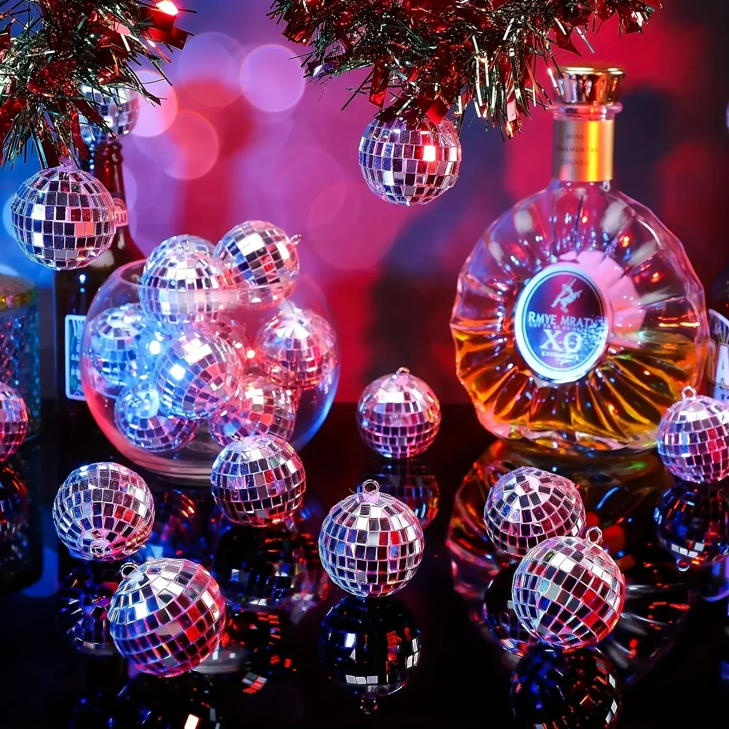 Silver Birthday Disco Party Ball Foil Set Happy Birthday Party Decoration Decorative for Party Reflective Mirror Ball Christmas