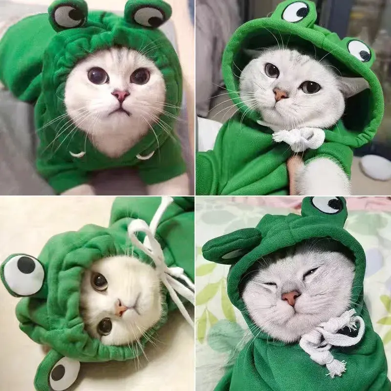Pet Dog Clothes Dog Hoodies Autumn Winter Warm Coat Frog Shape Dog Coats Halloween Cosplay Costume Pet Clothes Dogs Hooded