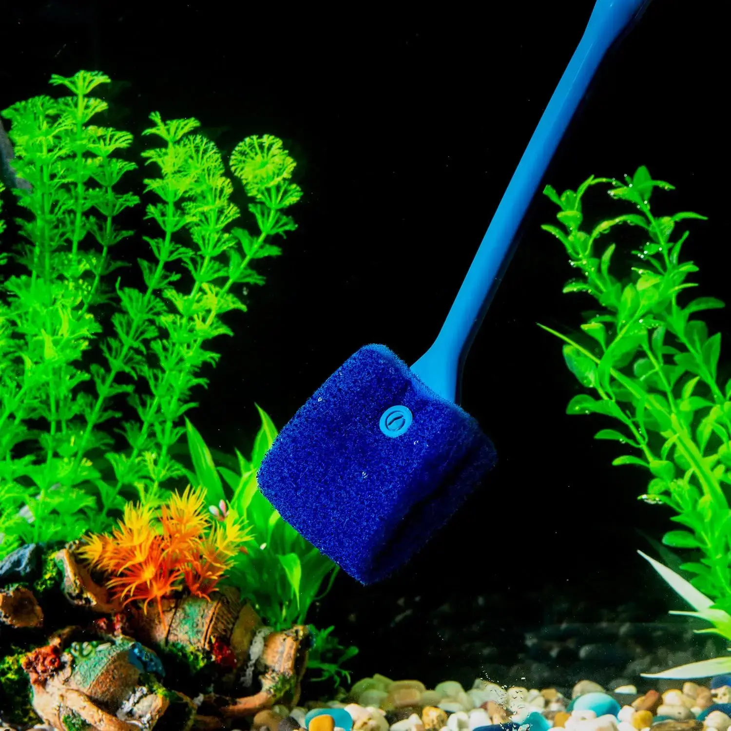 Aquarium Fish Tank Glass Plant Cleaning Brushes Floating Clean Window Algae Scraper Sponge Cleanning  Long Handle Scrubber