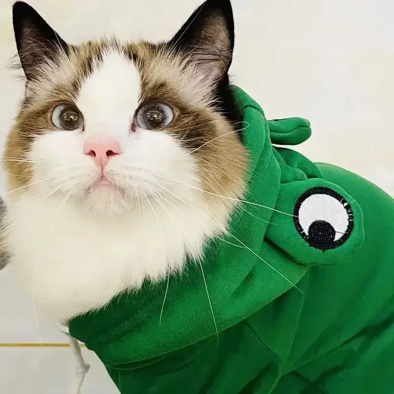 Pet Dog Clothes Dog Hoodies Autumn Winter Warm Coat Frog Shape Dog Coats Halloween Cosplay Costume Pet Clothes Dogs Hooded