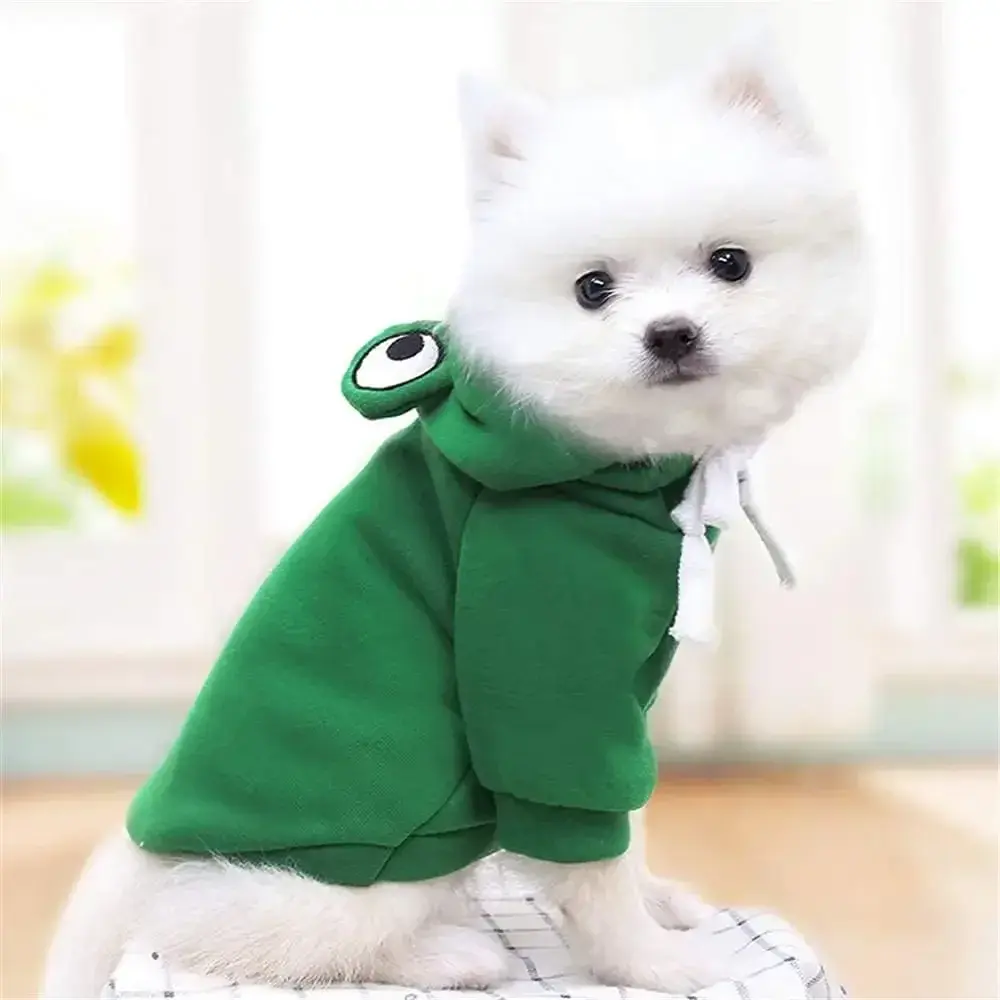 Pet Dog Clothes Dog Hoodies Autumn Winter Warm Coat Frog Shape Dog Coats Halloween Cosplay Costume Pet Clothes Dogs Hooded