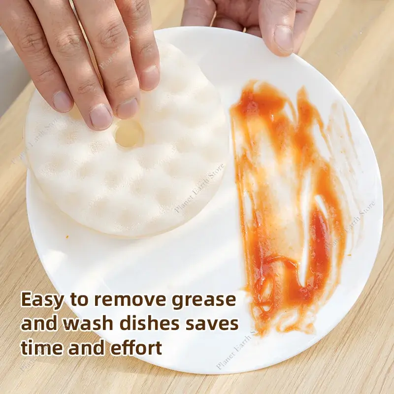 Kitchen Cleaning Rag Double-sided Suction Cup Sponge Wipe Soft Detachable Suction Cup Sponge Kitchen Cleaning Brush Household