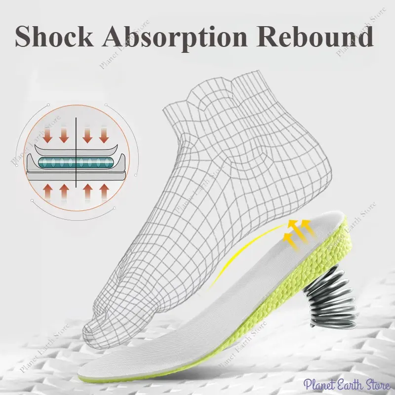 2025 Invisible Height Increase Insoles Green Memory Foam Shoes Sole Pad Summer Breathable Comfortable Unisex Feet Care Insoles
