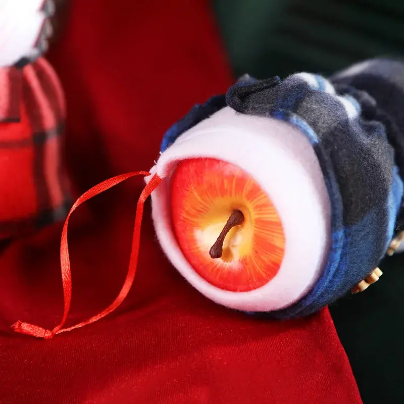 Christmas Apple Bag Christmas Handbag Plush Snowman Party Supplies Holiday Gift New Year Decoration Packaging Apple Cute Bag