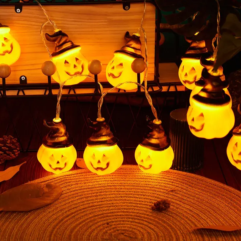 Halloween Decoration Pumpkin String Lights USB Portable DIY Hanging Funny Atmosphere Lamp Outdoor Indoor Home Supplies