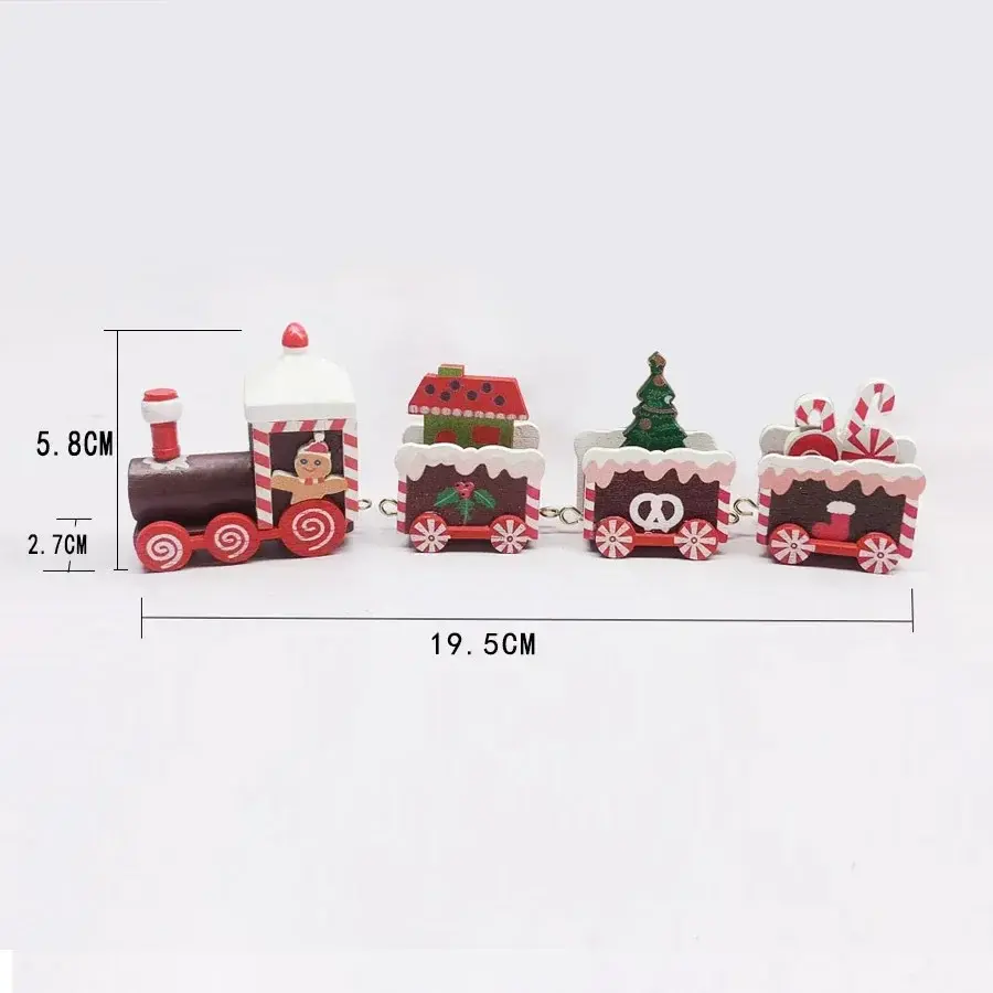 Wooden Christmas Small Train Xmas Ornaments Merry Christmas Decor for Home Happy New Year Creative Kids Naviidad Gifts Gift