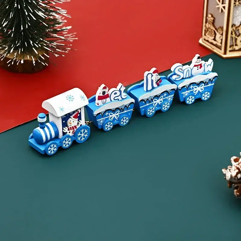 Wooden Christmas Small Train Xmas Ornaments Merry Christmas Decor for Home Happy New Year Creative Kids Naviidad Gifts Gift