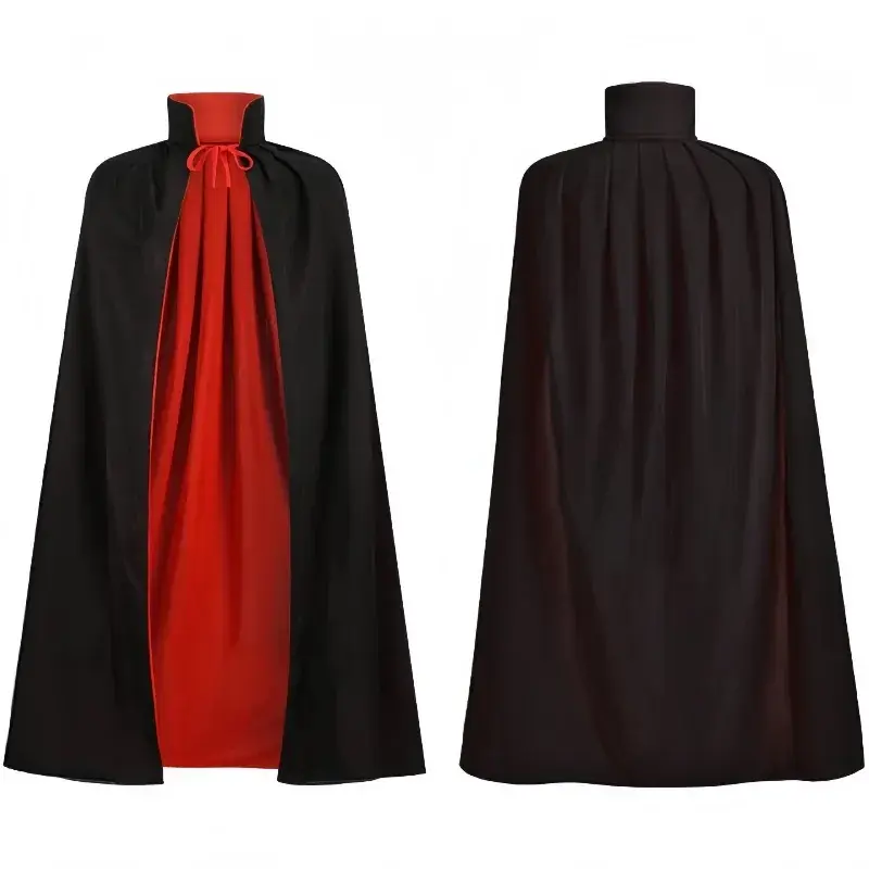 Adult Kids Halloween Vampire Cape Hooded Medieval Costume Witch Wicca Vampire Halloween Cosplay Costume Cape Men Women Kids