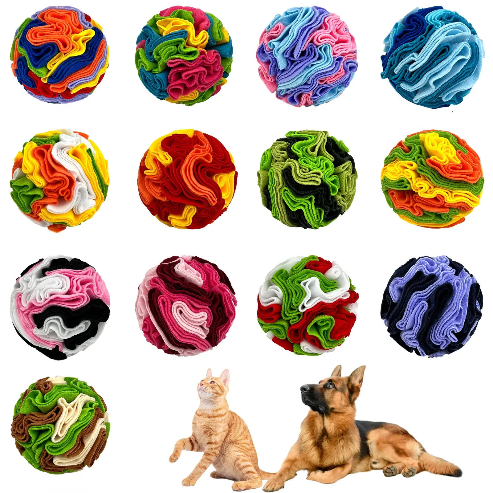 Dog Sniffing Ball Puzzle Interactive Toy Portable Pet Snuffle Ball Encourage Training Educational Pet Slow Feeder Dispense Ball