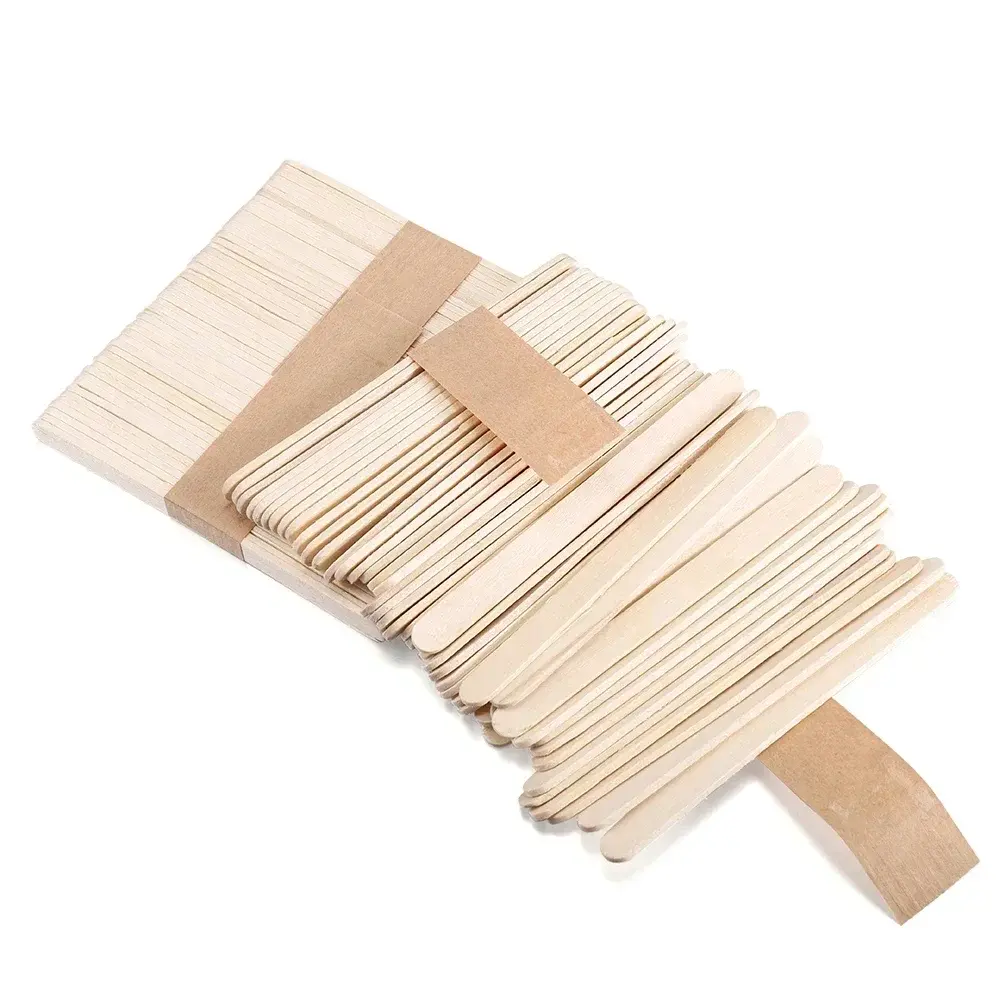 50/100/150Pcs Ice Cream Popsicle Sticks Natural Wooden Sticks Ice Cream Spoon Hand Crafts Art Ice Cream Lolly Cake Tools