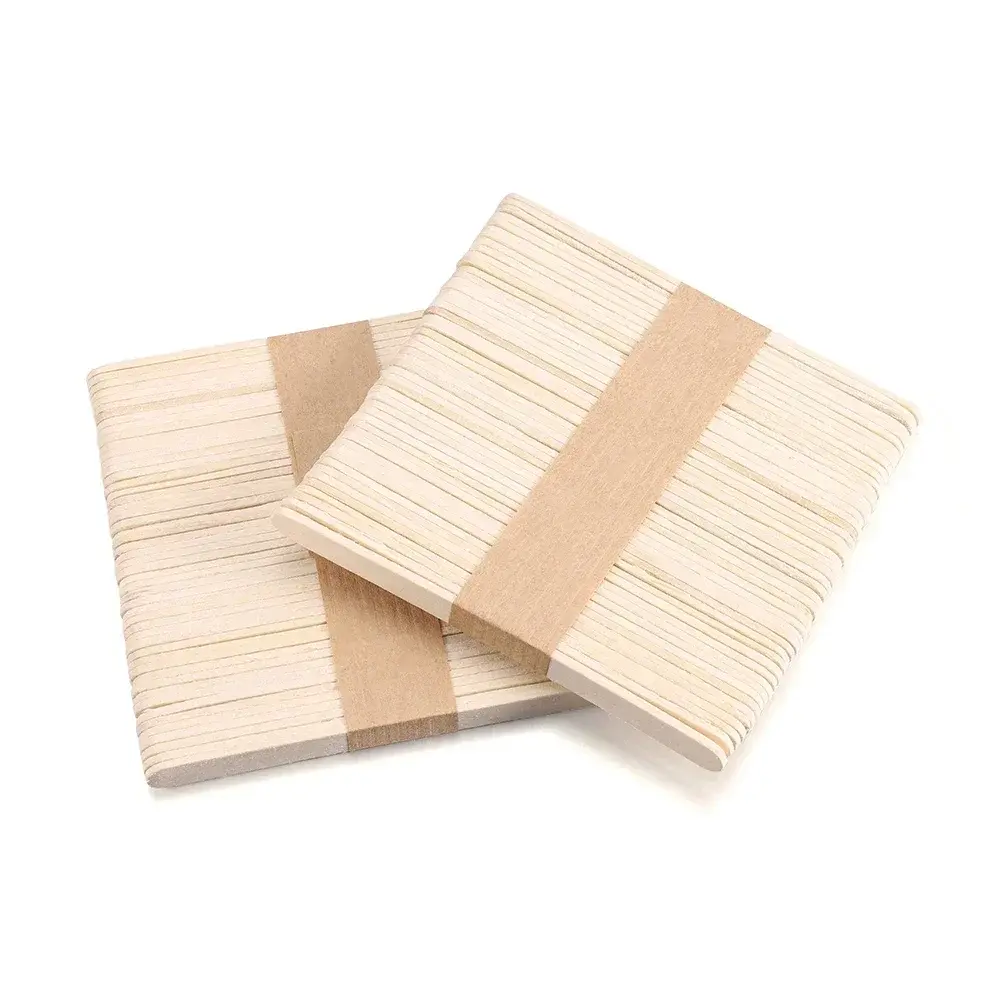 50/100/150Pcs Ice Cream Popsicle Sticks Natural Wooden Sticks Ice Cream Spoon Hand Crafts Art Ice Cream Lolly Cake Tools
