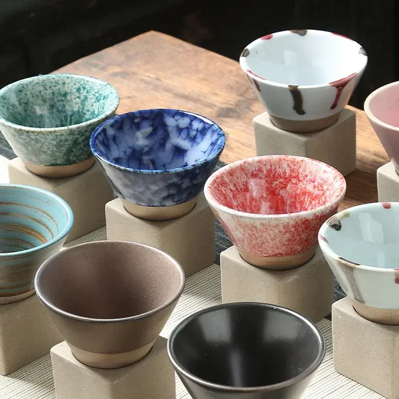 1PC Vintage Ceramic Mug Coarse Pottery Afternoon Tea Cups Creative Tapered Funnel Coffee Cup Home Kitchen Drinking Utensils