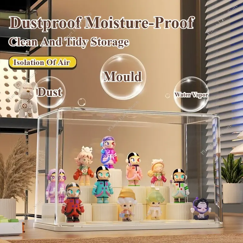 2025 Blind Box Display Stand Block Toy Display Organizer Dustproof Anime Collectibles Mini Figures Badge Holder Display Cabinet