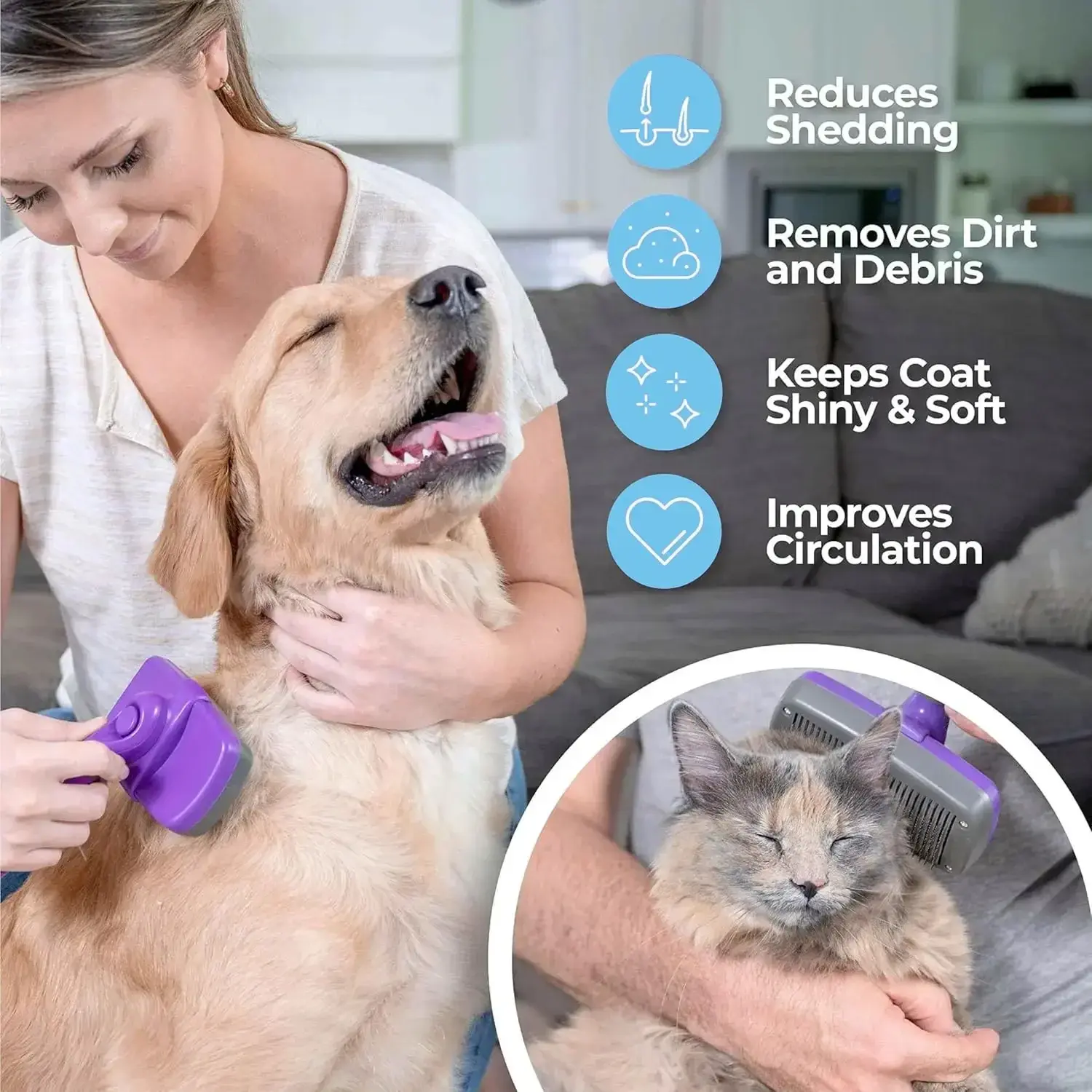 Pet Dog Brush Cat Comb Self Cleaning Pet Hair Remover Brush for Dogs Cats Grooming Tools Pets Dematting Comb Brush Supplies