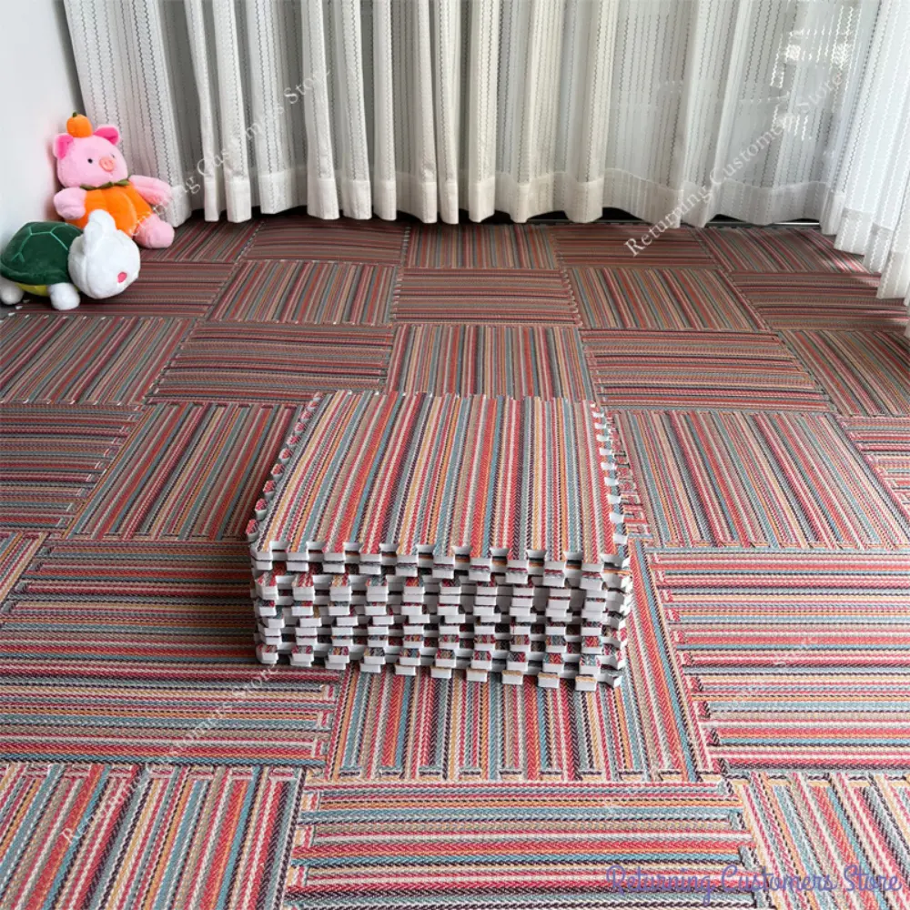10Pcs Colour Baby Puzzle Floor Kids Carpet Bebe Mattress Stripe Interlocking Sports Rug for Children Indoor Play Mat 30x30x1CM
