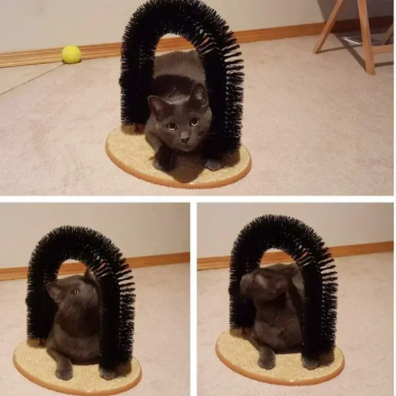 Cat Interactive Toy Arch Self-Grooming Device Pet Brush Care Belt Massage Removable Grooming Friction Toy Cat Supplies