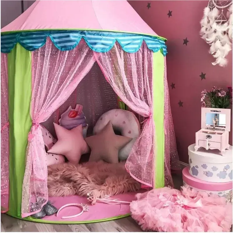 Children's Tent Indoor Girls Games Portable Camping Toys Castle Dollhouse Boys Baby Little House Princess House Room Decor