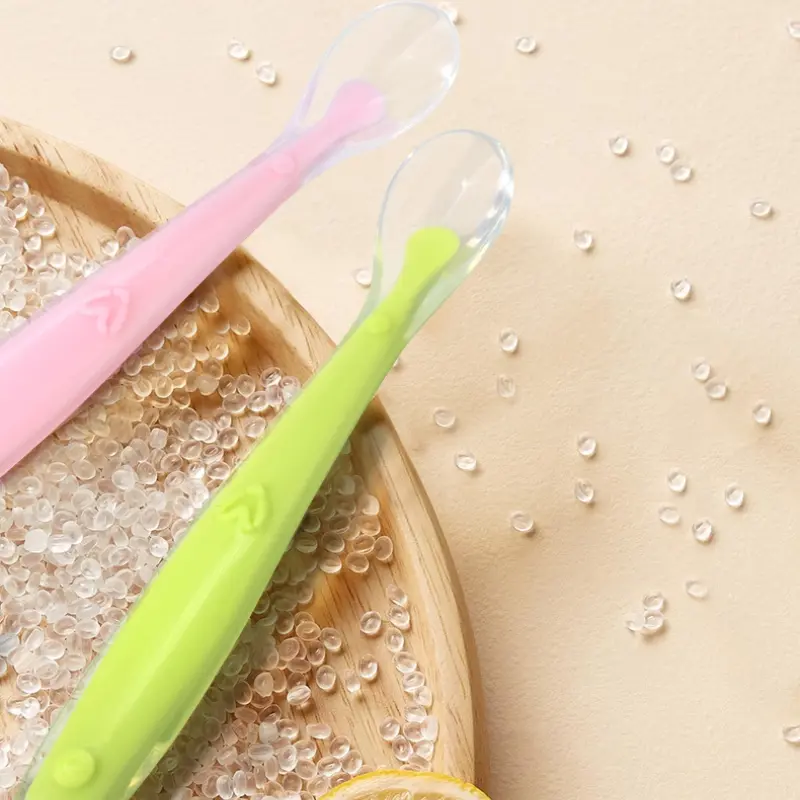 Baby Soft Safety Spoon Bowl Container Silicone Spoons Tableware for Child Infant Solid Feeding Flatware Toddler Feeder Spoon