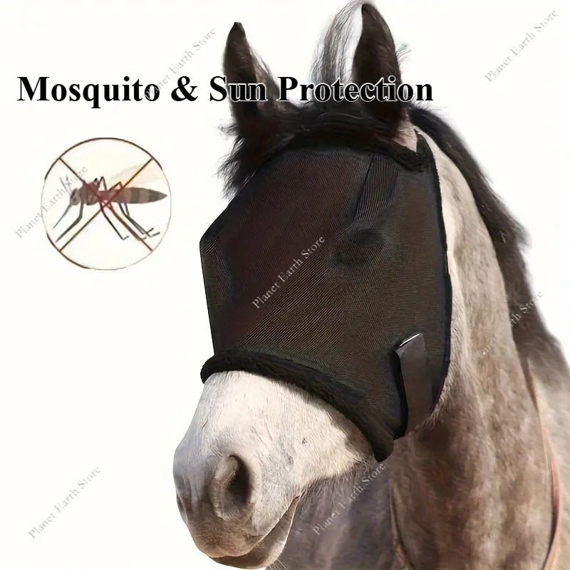 UV Eye Protection Standard Horse Fly Mask-Help with Uveitis Corneal Ulcer Light Sensitivity Recovery Anti-Mosquito Horse Mask