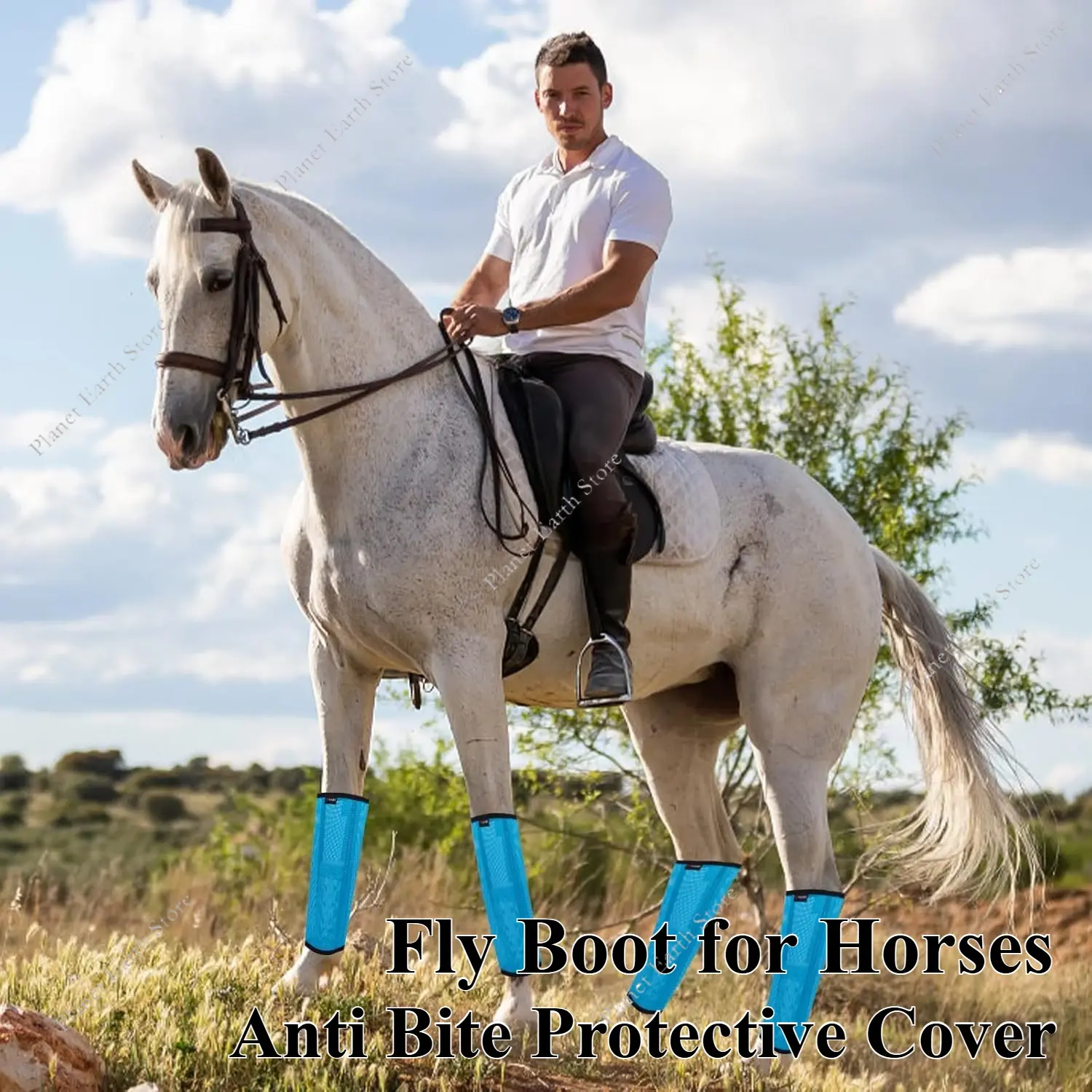 4Pcs/Set Fly Boot for Horses Equine Boots for Reduces Stomping & Leg Fatigue Protective Horse Leg Wraps for Preventing Flies New