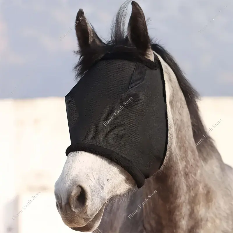 UV Eye Protection Standard Horse Fly Mask-Help with Uveitis Corneal Ulcer Light Sensitivity Recovery Anti-Mosquito Horse Mask