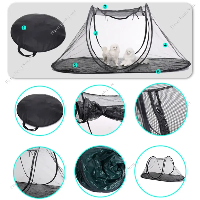 New Cat Dog Tent Outdoor Pet Enclosure Tent Suitable for Cats and Small Animals Indoor Outside Pet Exercise Tent with Carry Bag