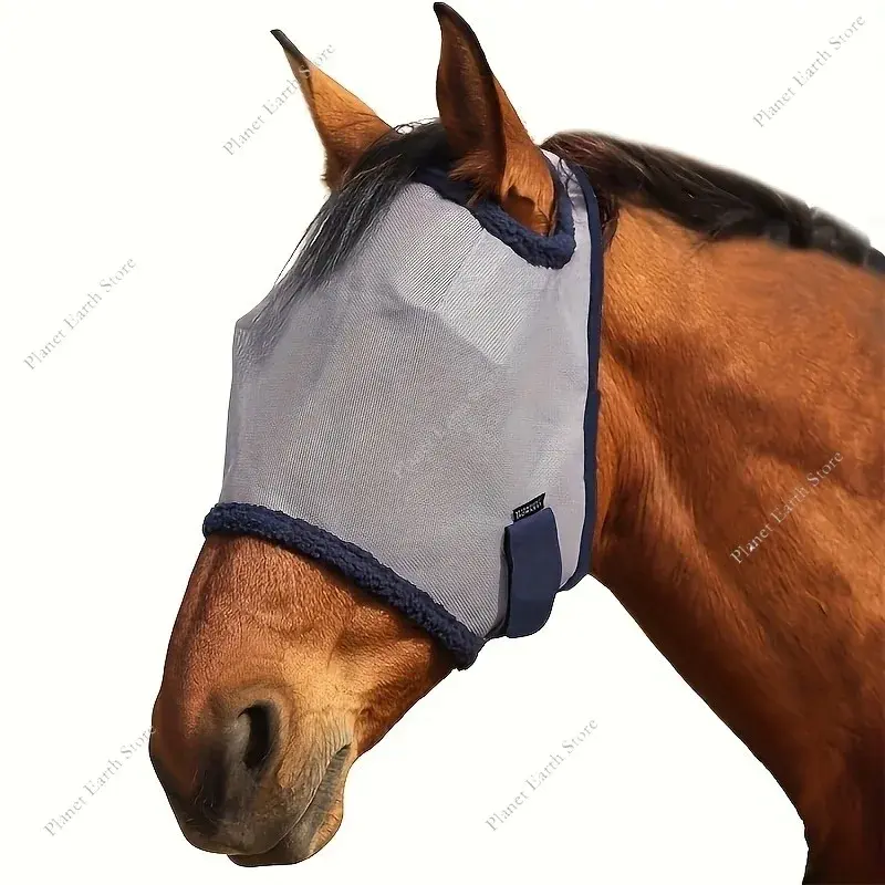 UV Eye Protection Standard Horse Fly Mask-Help with Uveitis Corneal Ulcer Light Sensitivity Recovery Anti-Mosquito Horse Mask