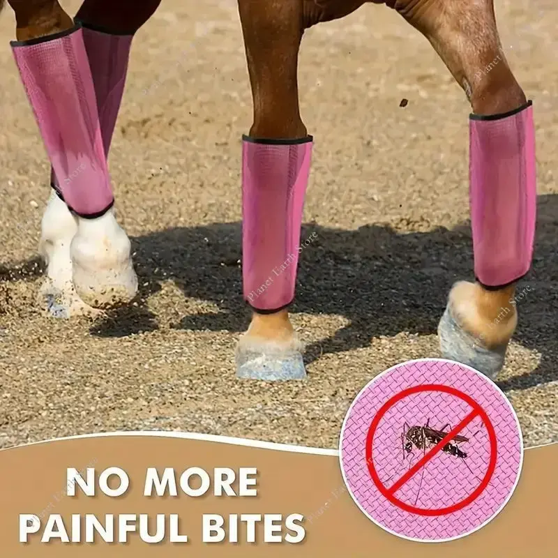 4Pcs/Set Fly Boot for Horses Equine Boots for Reduces Stomping & Leg Fatigue Protective Horse Leg Wraps for Preventing Flies New