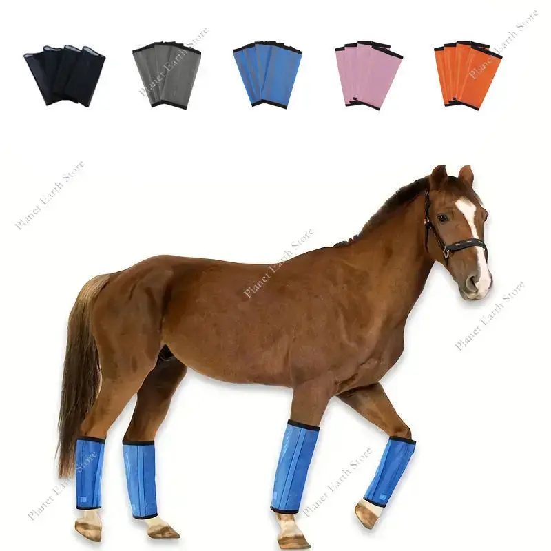 4Pcs/Set Fly Boot for Horses Equine Boots for Reduces Stomping & Leg Fatigue Protective Horse Leg Wraps for Preventing Flies New