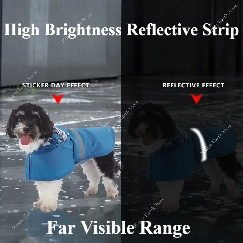 Fashion Pet Hooded Raincoat Dog Raincoat Cute Hooded Dog Clothes Reflective Dog Clothing Keep Your Dog Dry On Rainy