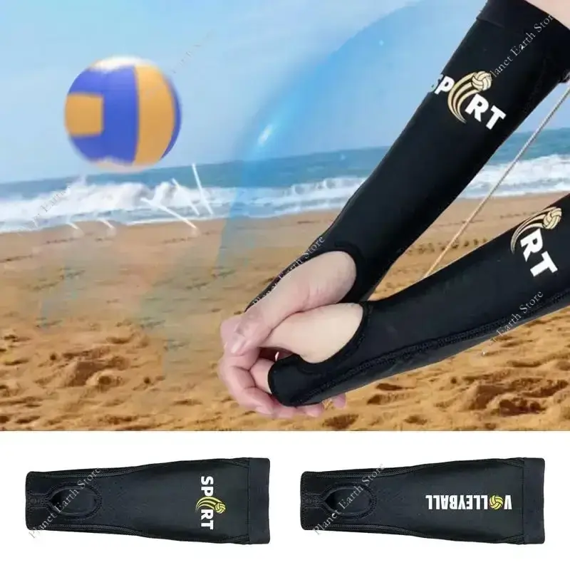 1 Pair Volleyball Padded Passing Forearm Hitting Sleeves Arm Sleeves and Wrist Support Basketball Elastic Arm Protector Sleeves