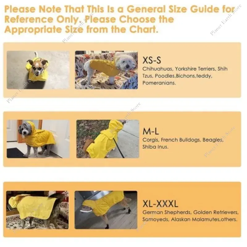 Adjustable Waterproof Dog Raincoat Cape Pet Hooded Raincoat Reflective Dog Clothing Keep Your Dog Dry Back Storage Pocket
