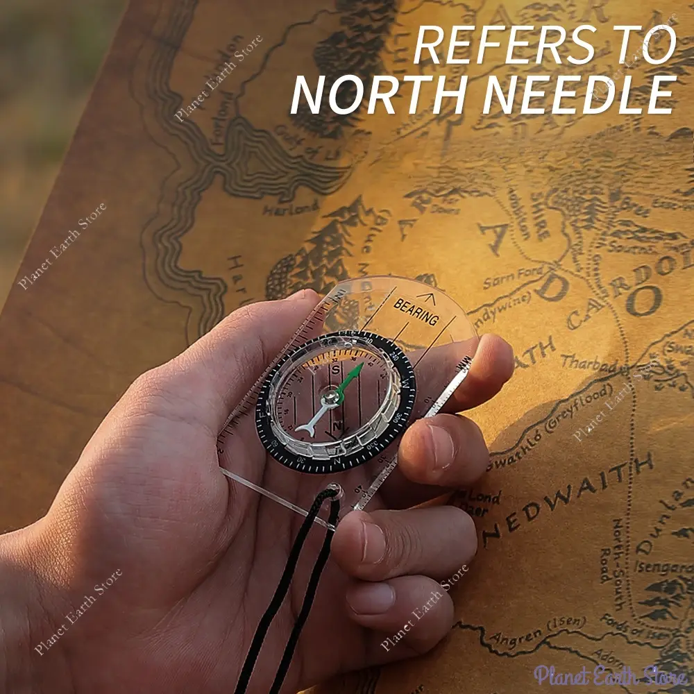 1Pc Outdoor Camping Hiking Transparent Compass Portable Equipment Guiding Tools Travel Compass Tools Camping Survival Tool