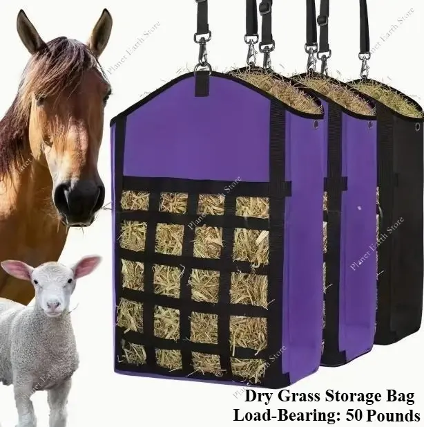 Hay Bags for Horse Hangable Feeding Bags Horse Hanging Feeding Bag Hay Feeder Dry Grass Storage Bag Load-Bearing: 50 Pounds