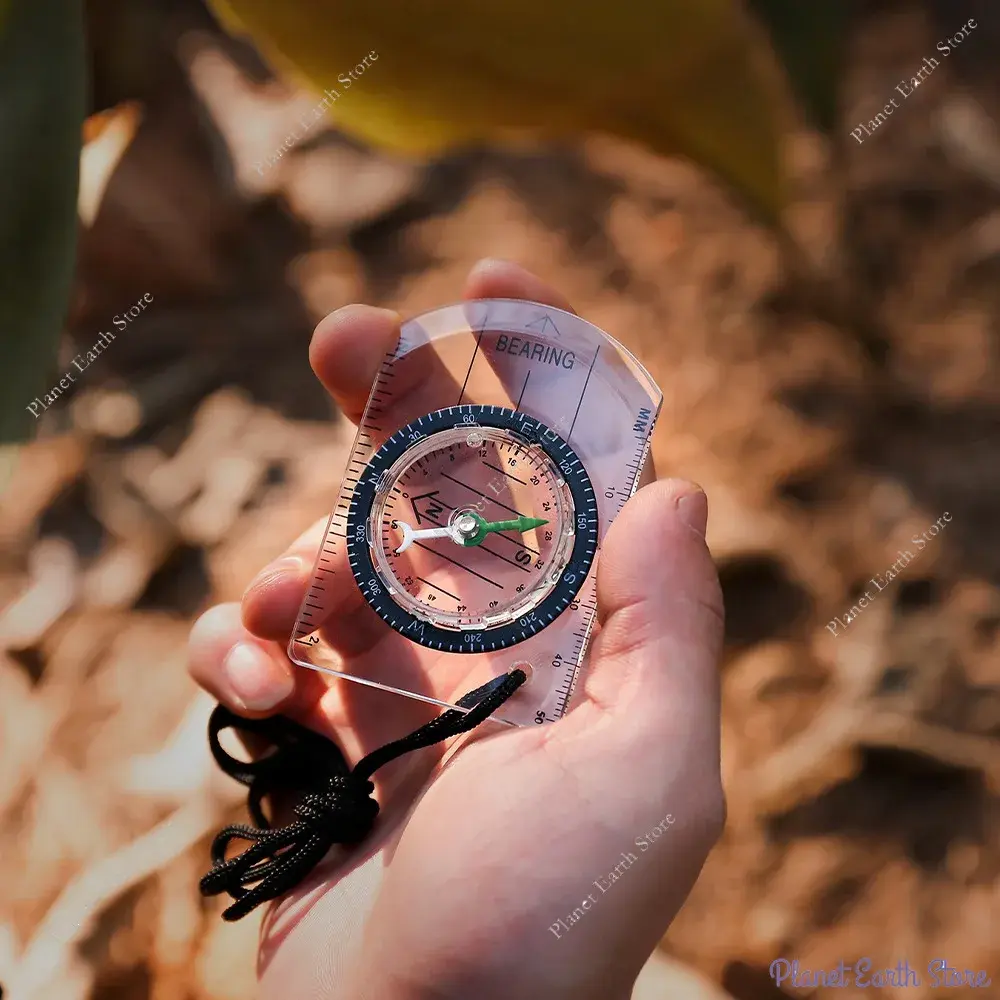 1Pc Outdoor Camping Hiking Transparent Compass Portable Equipment Guiding Tools Travel Compass Tools Camping Survival Tool