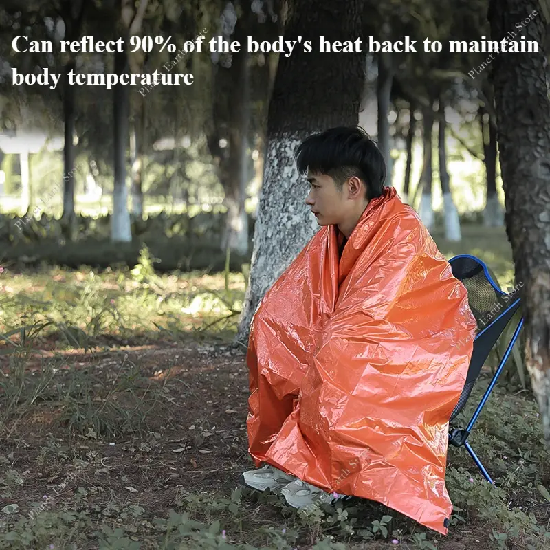 28UM Thick PE Aluminum Film First Aid Sleeping Bag Emergency Sleeping Bag Thermal Blankets Survival Sleeping Bag for Camping