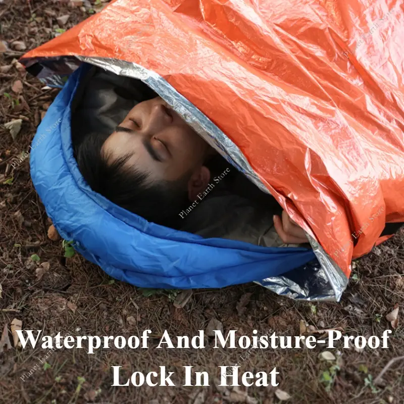 28UM Thick PE Aluminum Film First Aid Sleeping Bag Emergency Sleeping Bag Thermal Blankets Survival Sleeping Bag for Camping